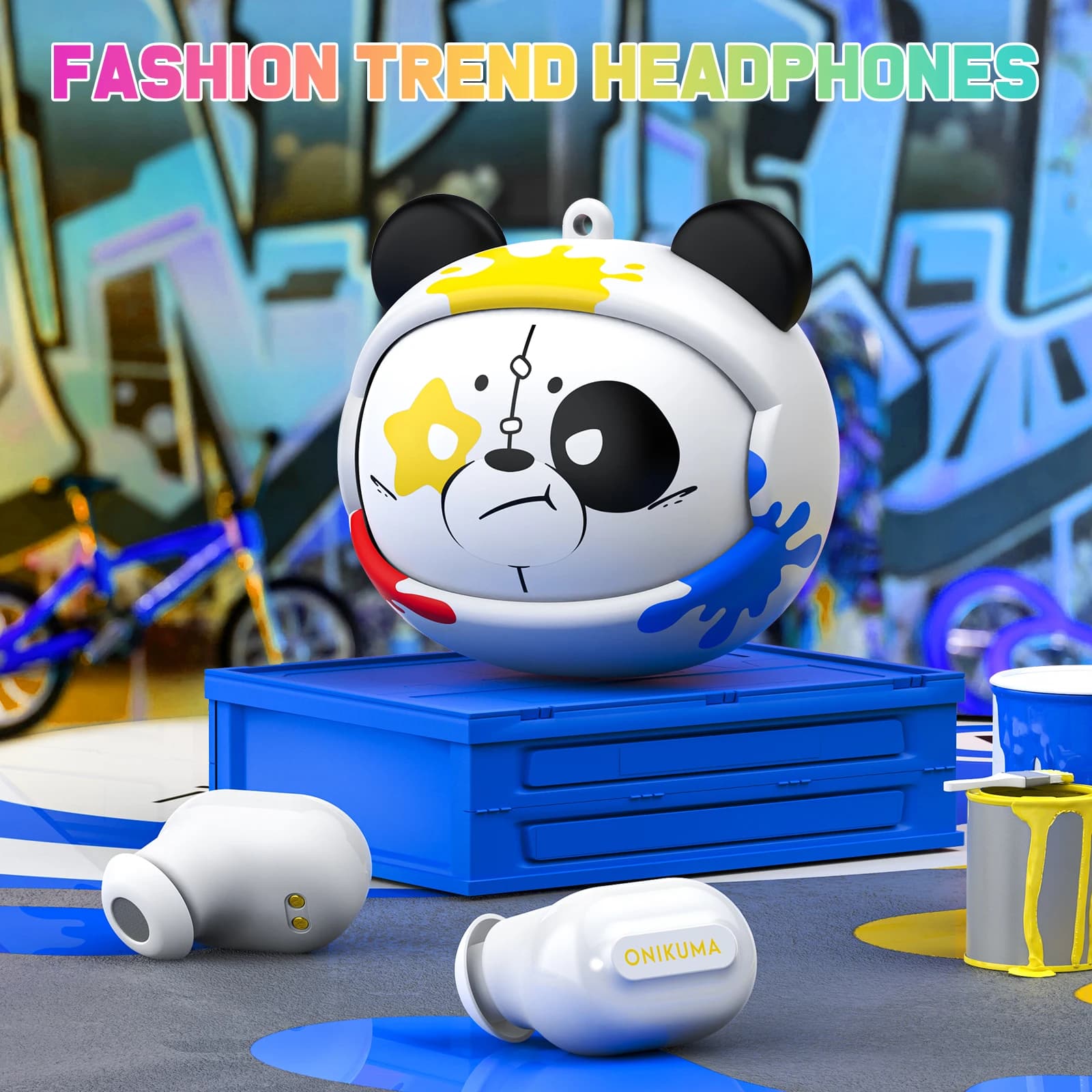 ONIKUMA-Casque de jeu sans fil T20, design rabattable rotatif, écouteurs intra-auriculaires stéréo H