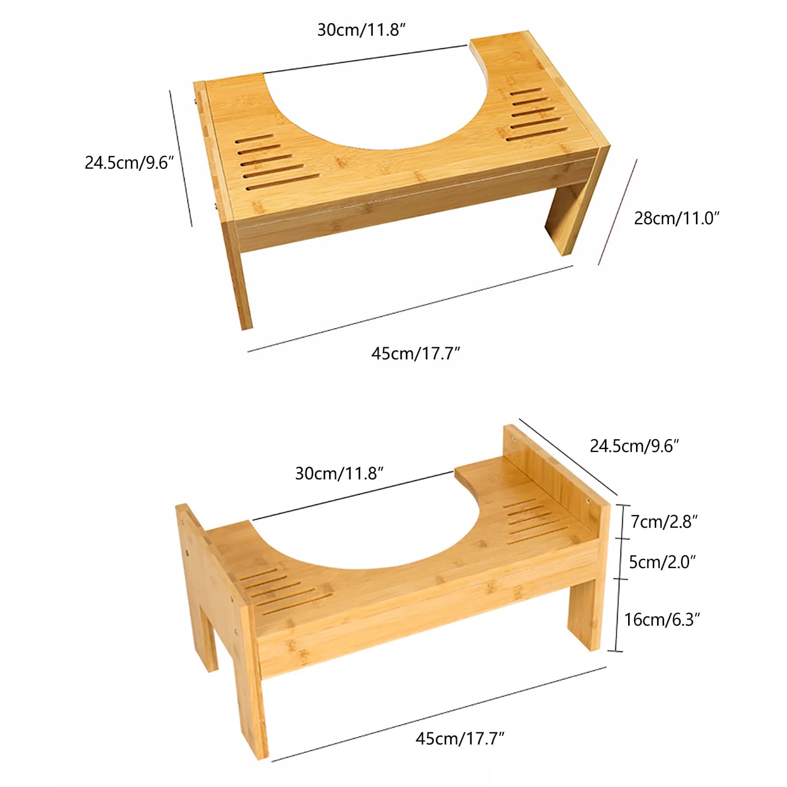 Tabouret de toilette en bambou, tabouret de merde, banc de Squat Portable, tabouret de pot pour adul