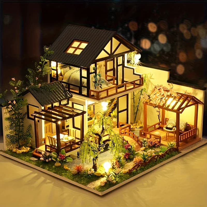 Kit de modèle d'assemblage de maison de beurre en bois bricolage, puzzle 3D, cadeaux d'anniversaire 