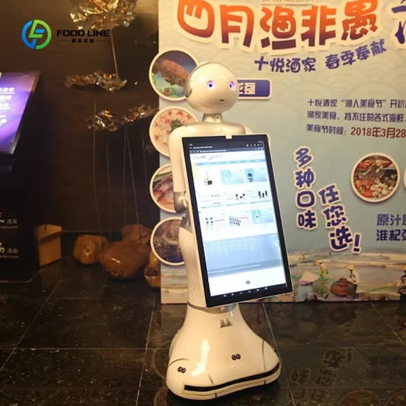 Robot de réception personnalisé, robot guide commercial avec navigation pour les centres commerciaux