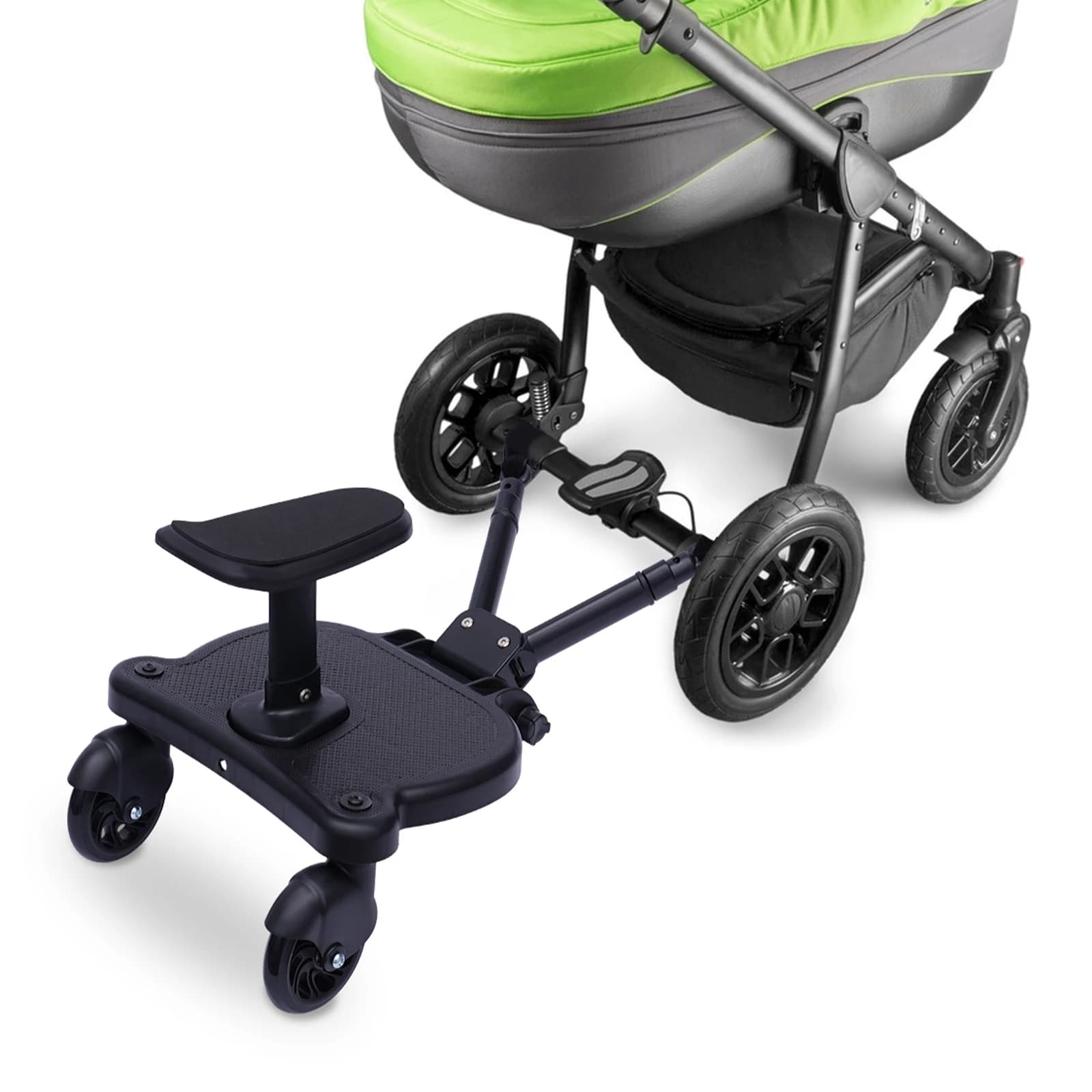Poussette assise et sur pied, planche de poussette universelle 2 en 1 avec coussin confortable, régl