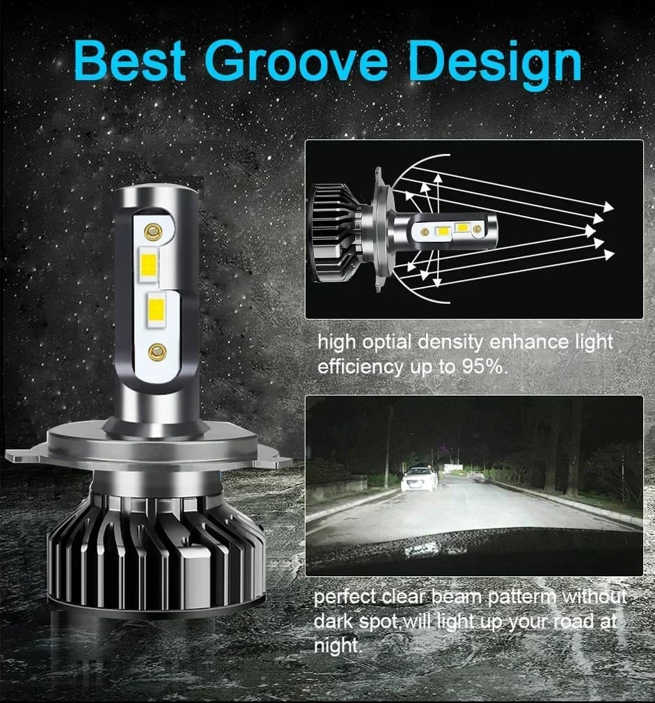 Ampoule LED Turbo Canbus pour Voiture, Lampe de Sauna, H7, H4, 36000LM, 130W, H1, H8, H9, H11, 9005,