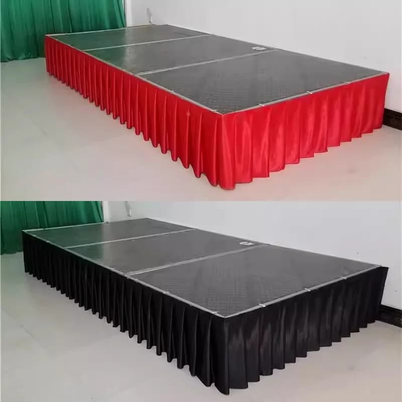 Jupe de Table plissée en Polyester, décoration pour fête de mariage, Banquet, anniversaire, nappe, c