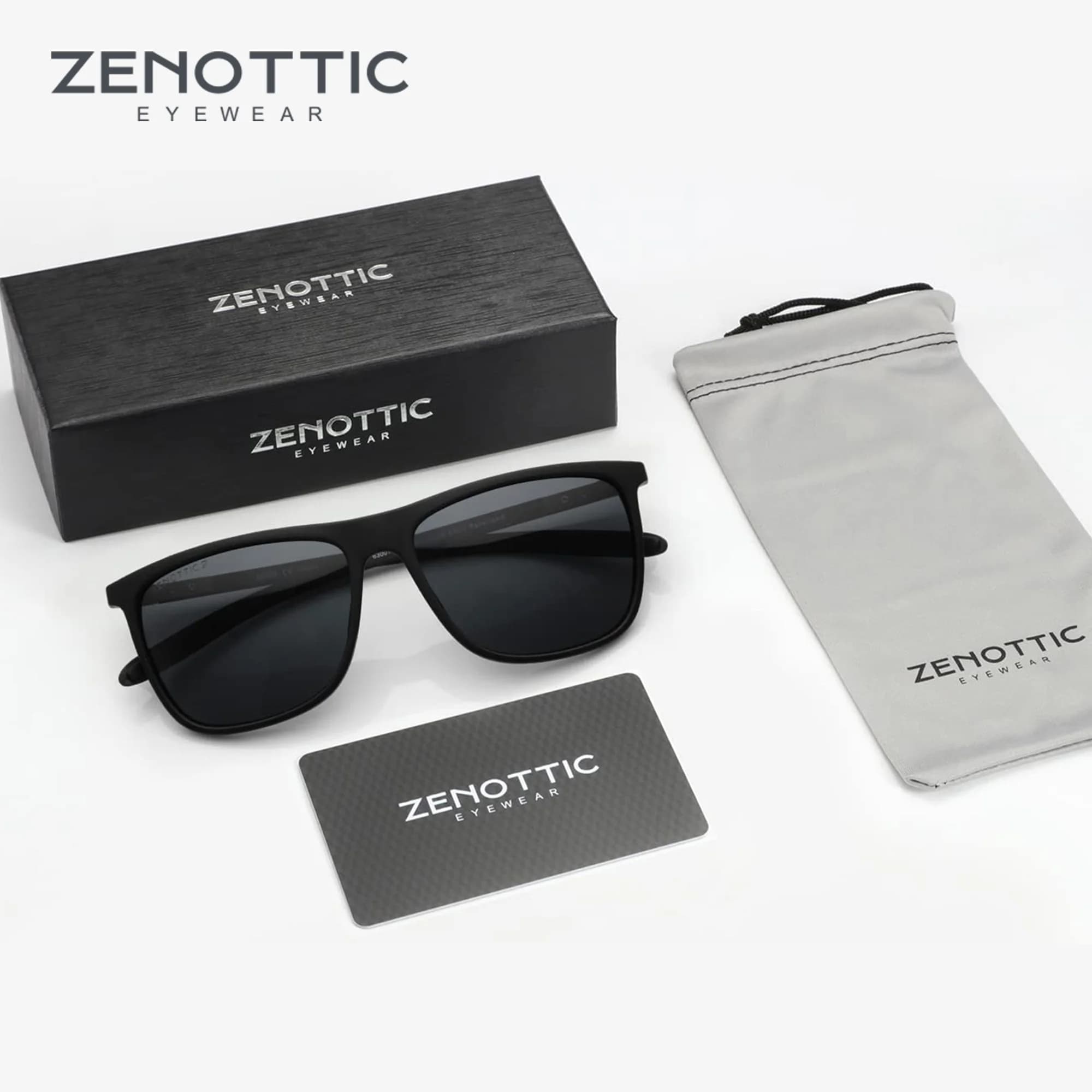 ZENOTTIC lunettes de soleil polarisées carrées pour hommes lunettes de soleil ultralégères en Fiber 