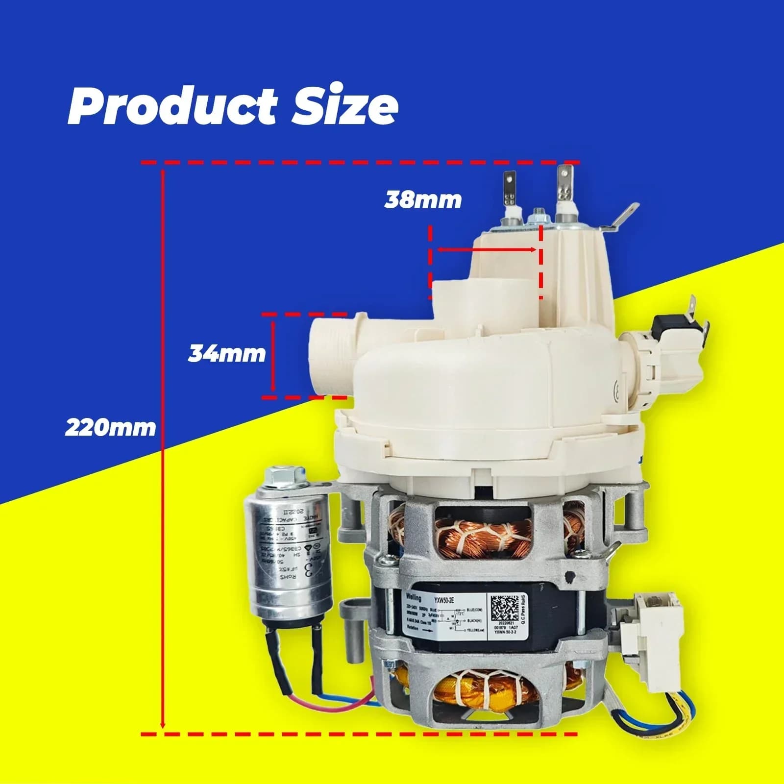 YXW50-2E(L)/YXW50-2E nouvelle pompe de circulation pour lave-vaisselle Welling/Midea/SPG pour KUPPER
