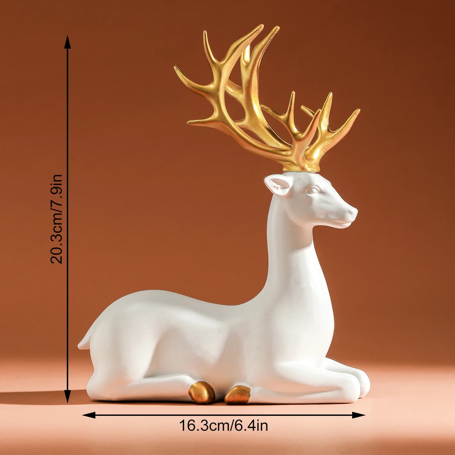 Figurines de renne, Statue de cerf blanc, Sculpture d'élan, résine synthétique solide, décoration de