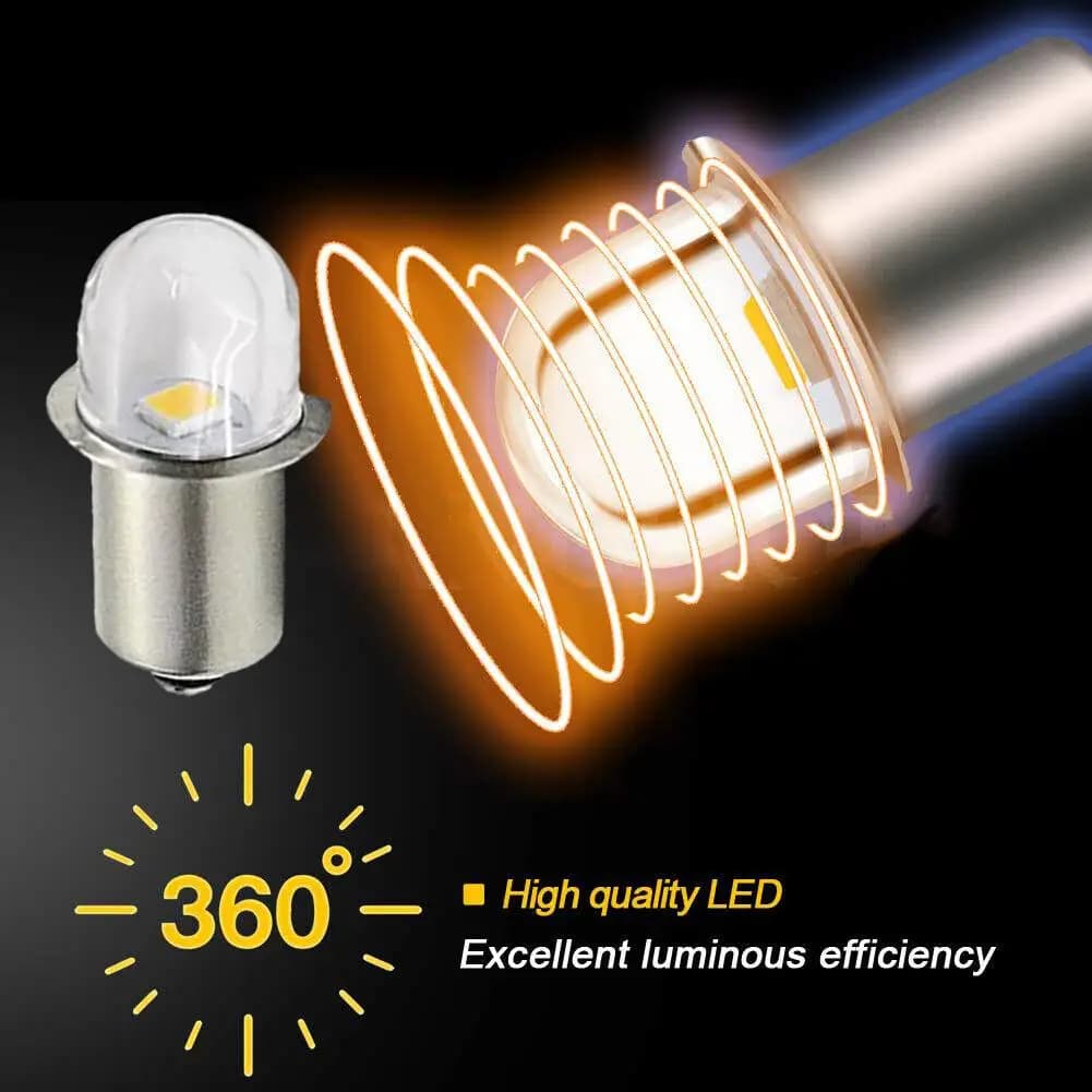 Lampe Miniature LED P13.5S 12V/4.5V/6V/12V, Lumière Blanche Chaude pour Lampe de Poche, Torches de R
