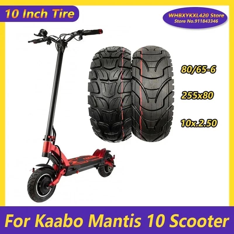 Pneu de 10 pouces 10X3.0 80/65-6 255X80 pour Kaabo Mantis 10 Zero KUGOO Scooter électrique roue avan