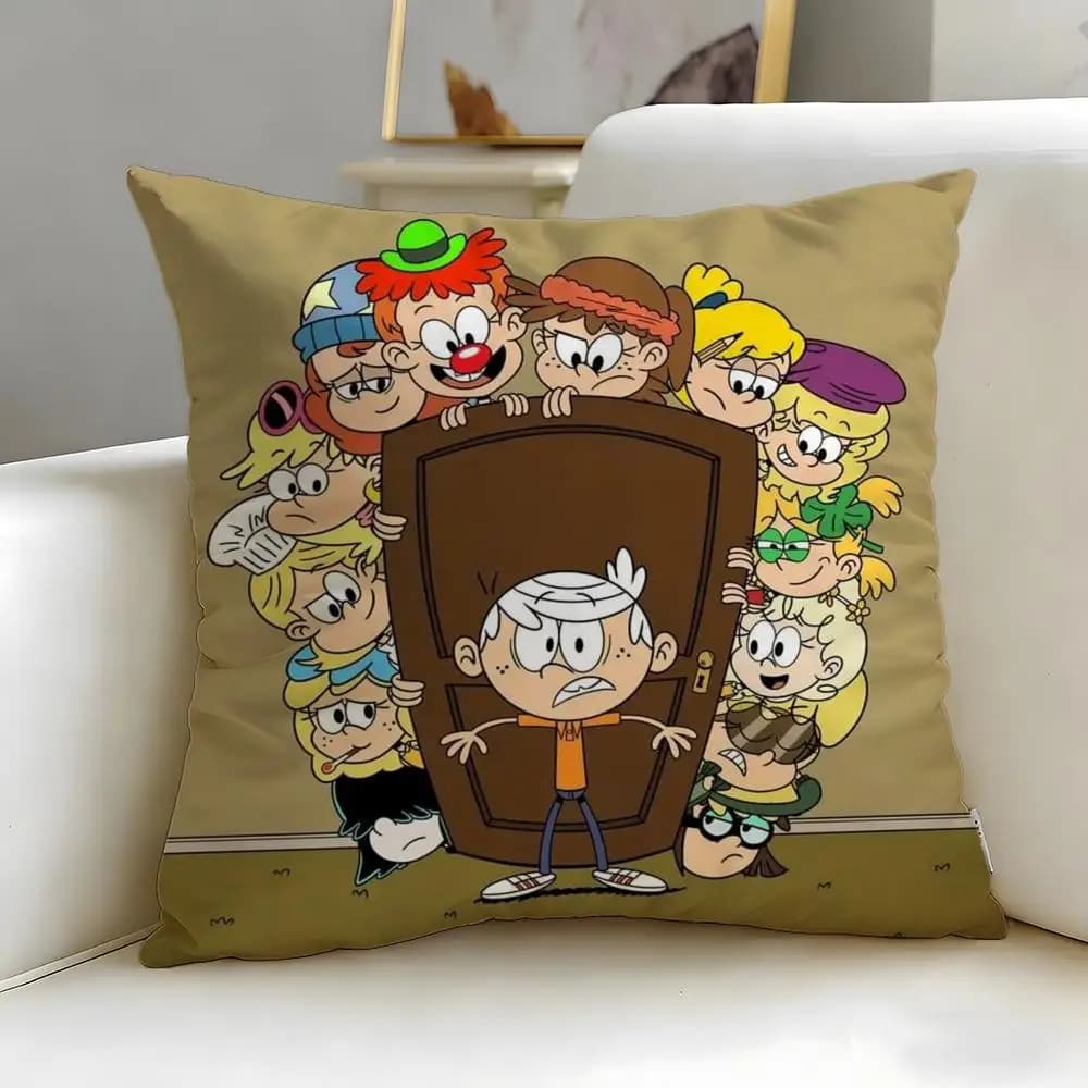 Housse de coussin The Loud House, motif dessin animé populaire, douce et facile à laver – polyvalent