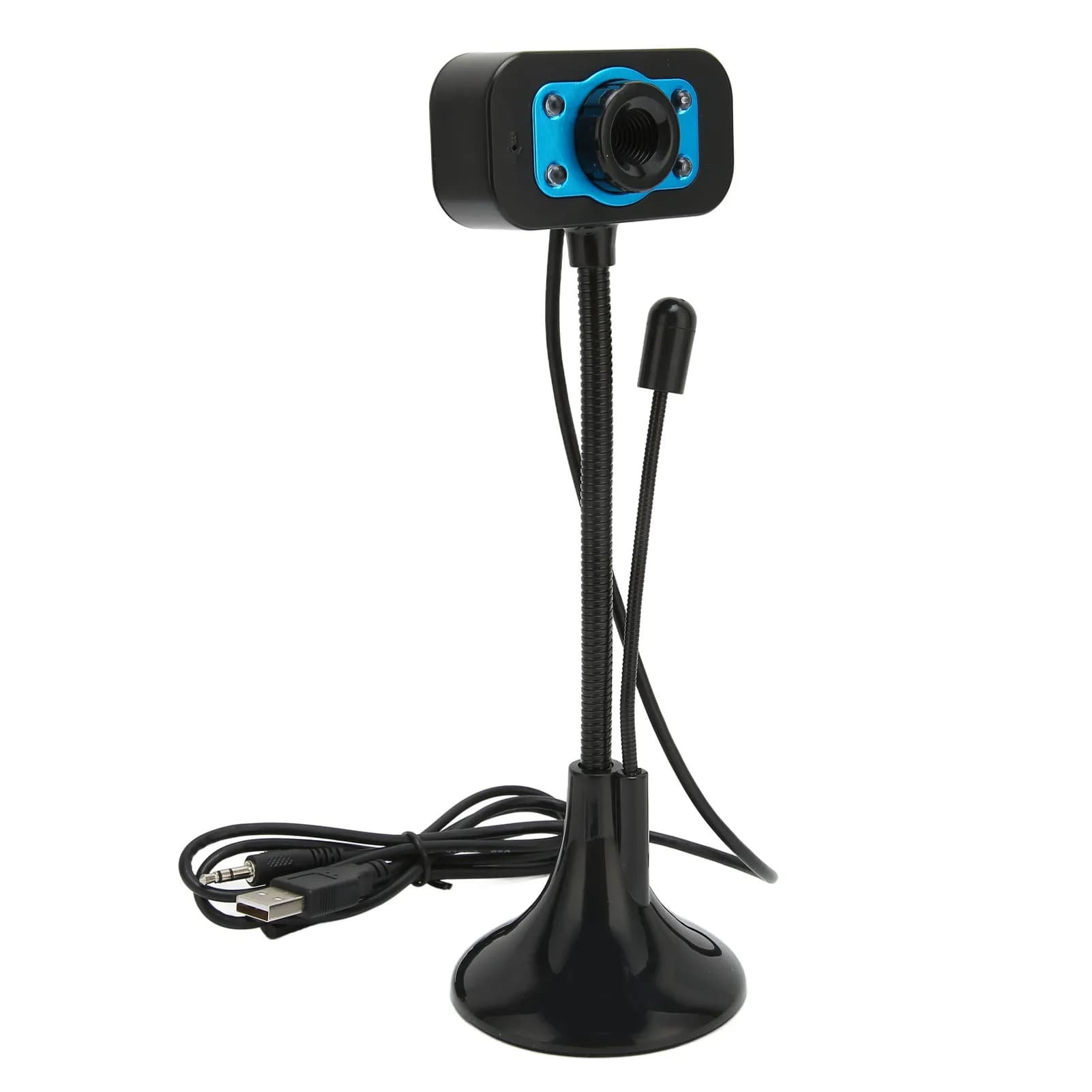Caméra Web haute définition pour ordinateur, mise au point manuelle, streaming USB, lumière d'appoin