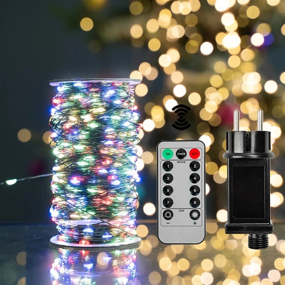 Guirxiété lumineuse dégradée étanche avec télécommande, guirxiété de Noël, décoration extérieure, ru