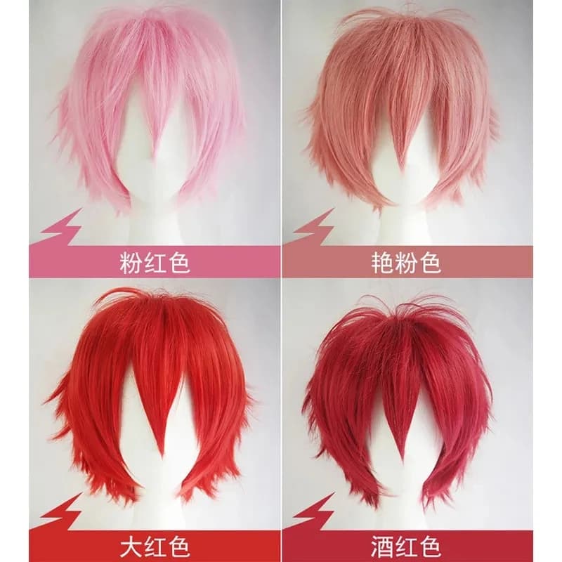 Perruque synthétique colorée polyvalente, perruques de cosplay pour hommes, ensemble de perruques an