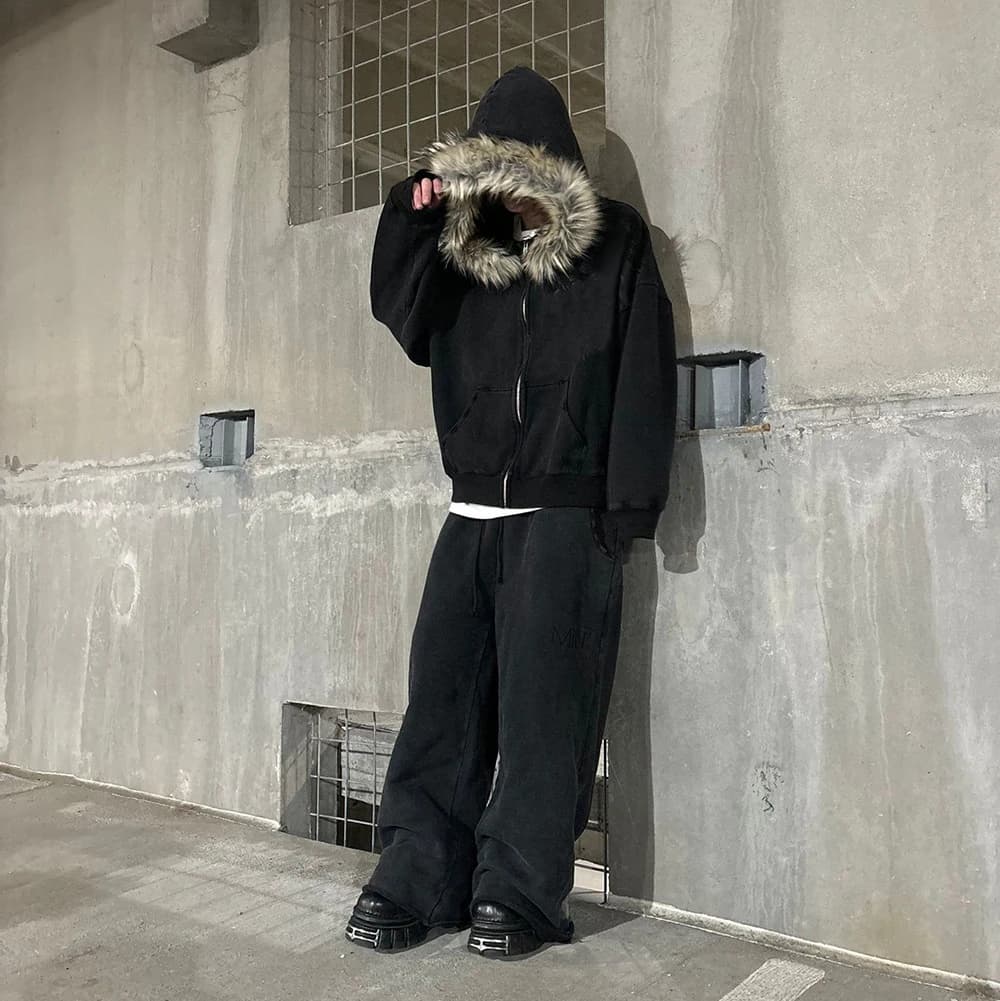 Sweat à capuche à manches longues, chapeau moelleux, couleur unie, décontracté, manteau rétro, tenda
