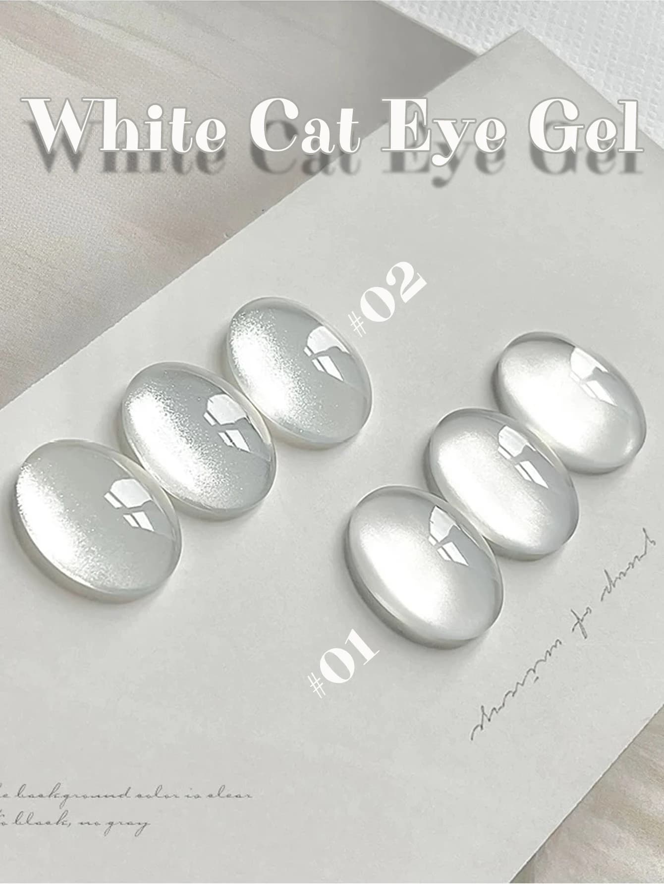 1-12 pièces PSK Gel de vernis à ongles effet œil de chat, perles de verre transparentes effet glace,
