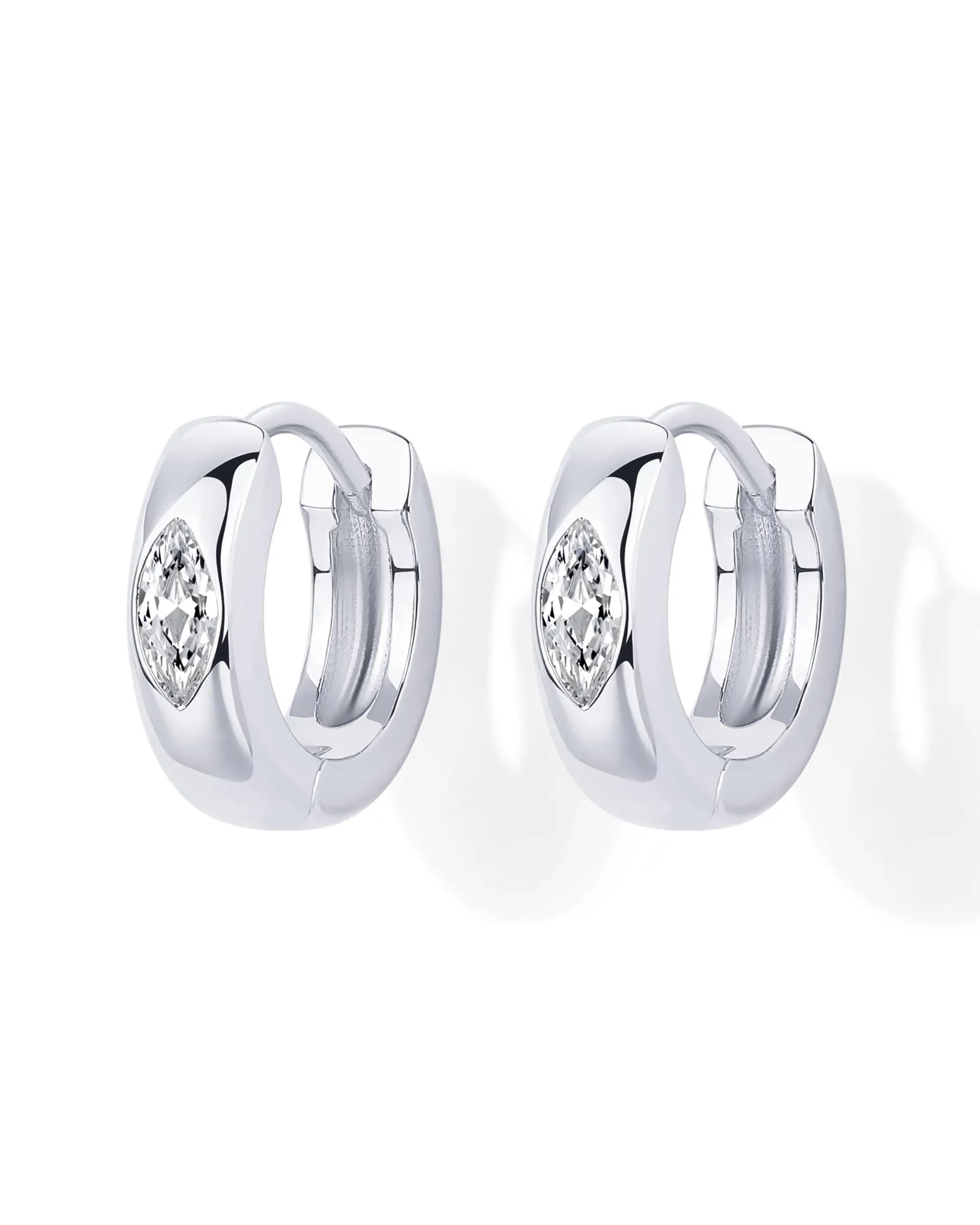 Shevalue – boucles d'oreilles créoles plaquées or 14 carats pour femmes, avec poteaux en argent Ster