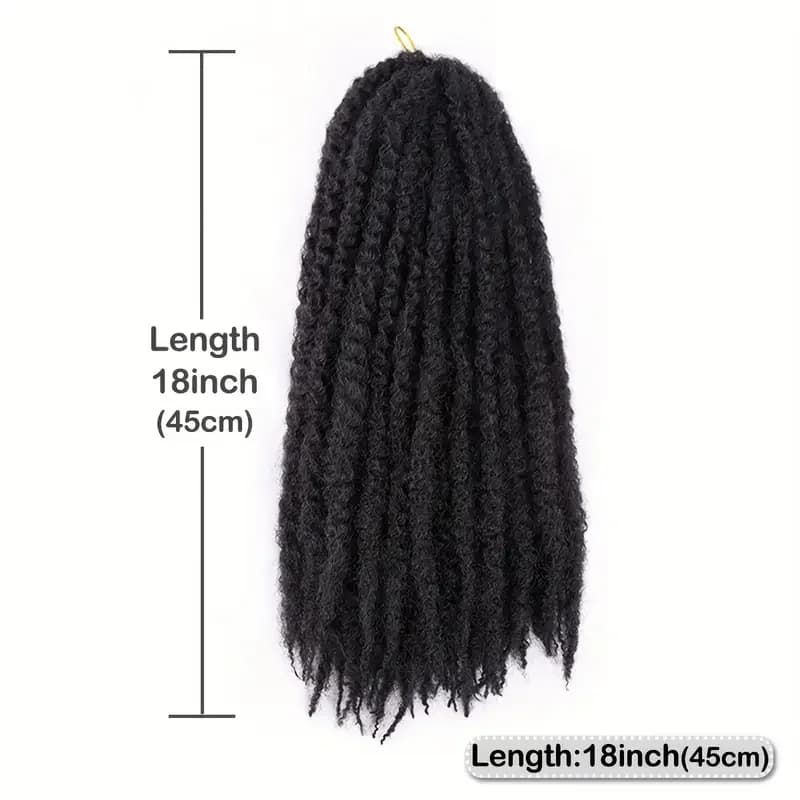 Cheveux synthétiques Marley Twist pour tresses – 18 pouces, doux, pour tresses Marley Twist, 1/3/8 p