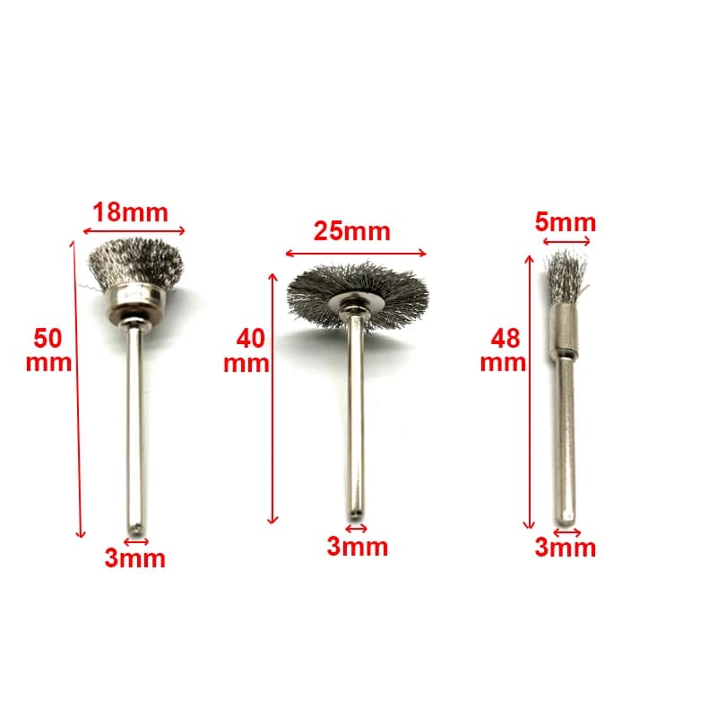 24 pièces brosse en laiton roues en fil d'acier brosses perceuse outils rotatifs polissage pour outi
