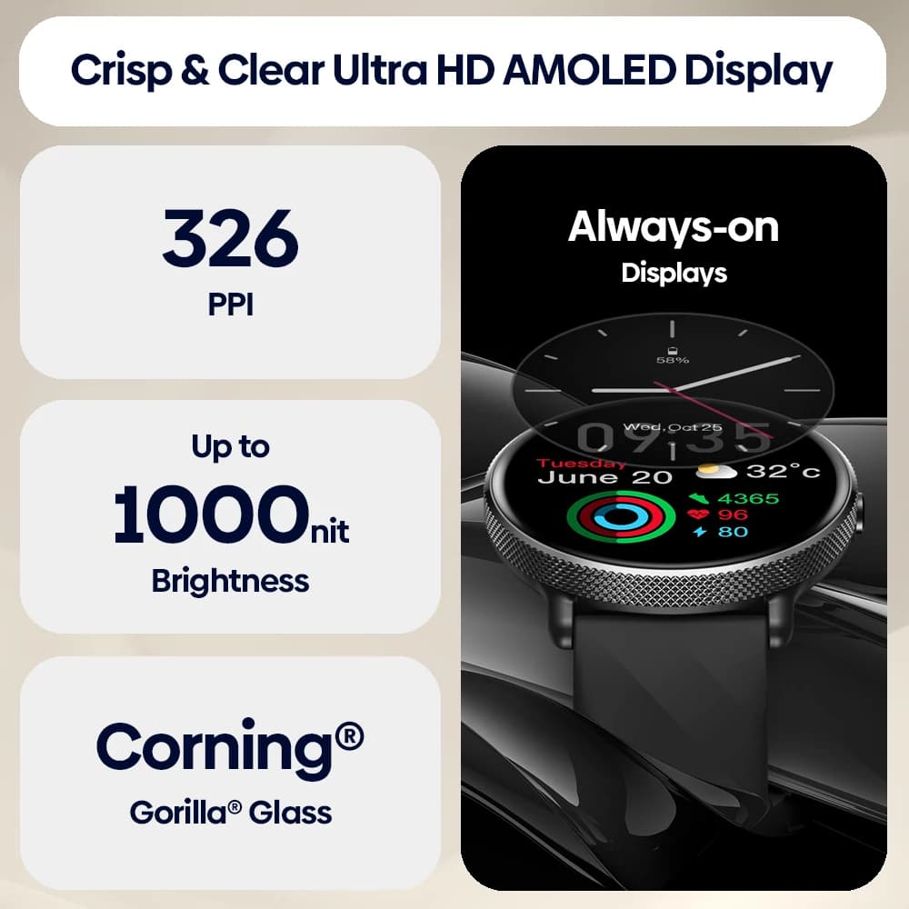 Zeblaze-Montre intelligente GTR 3 Pro pour homme et femme, écran AMOLED, passer et répondre à des ap