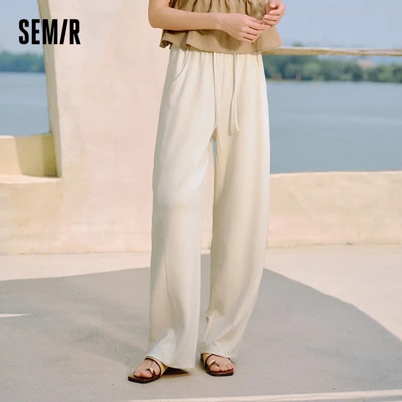 Pantalon décontracté femme Semir à texture à carreaux, coupe ample, style sabre, nouvelle collection