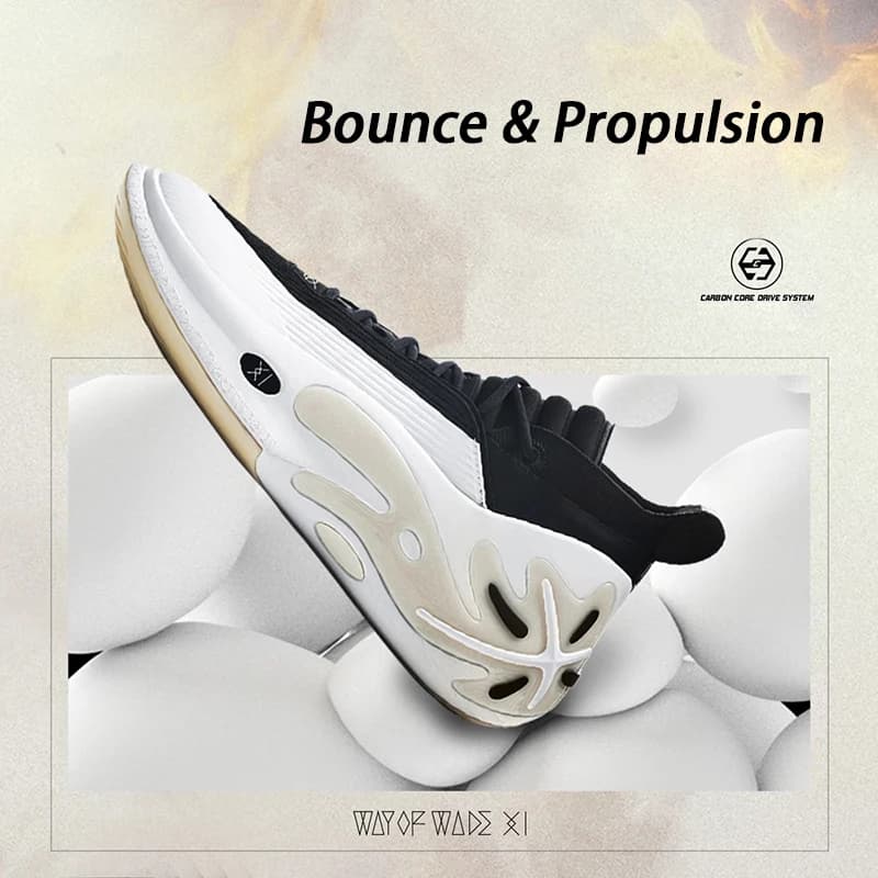 Li-Ning WAY OF WADE 11 WHITE HOT Chaussures de basket-ball professionnelles pour hommes, semelle en 