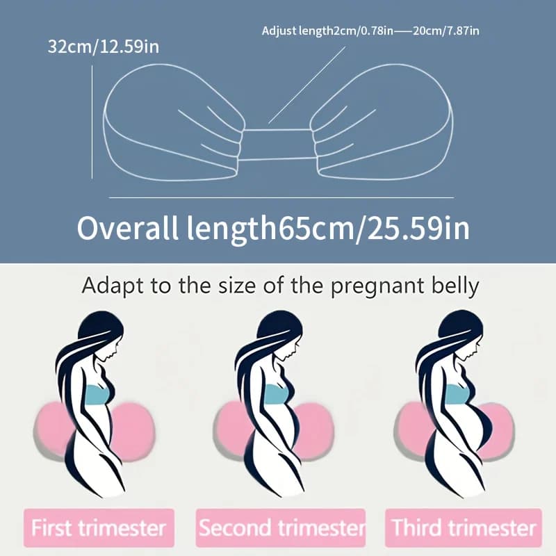 Oreiller de maternité en forme de U – Support complet du corps pour femmes enceintes, soulagement co
