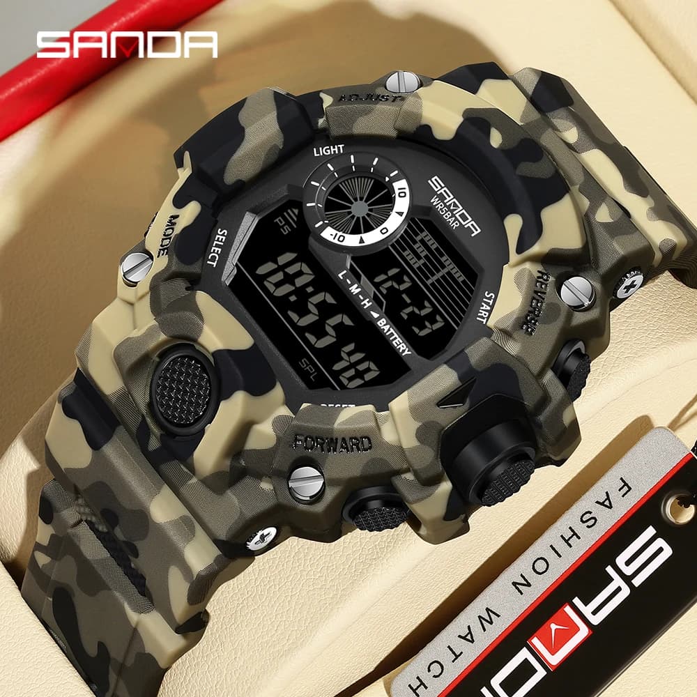 Mode SANDA 2183 hommes Camouflage militaire multi fonctionnel étanche jour veilleuse calendrier homm
