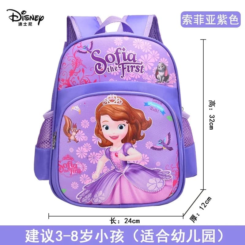 Sac à dos de dessin animé Disney Elsa et Anna pour filles, sac mignon pour l'école, réduction de la 