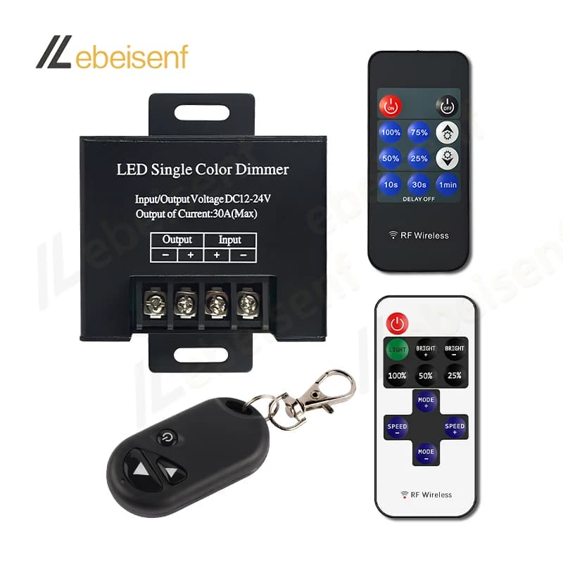 Contrôleur de variateur LED DC 12V 24V 20A 30A, 3/11 touches, télécommande sans fil RF pour bande lu