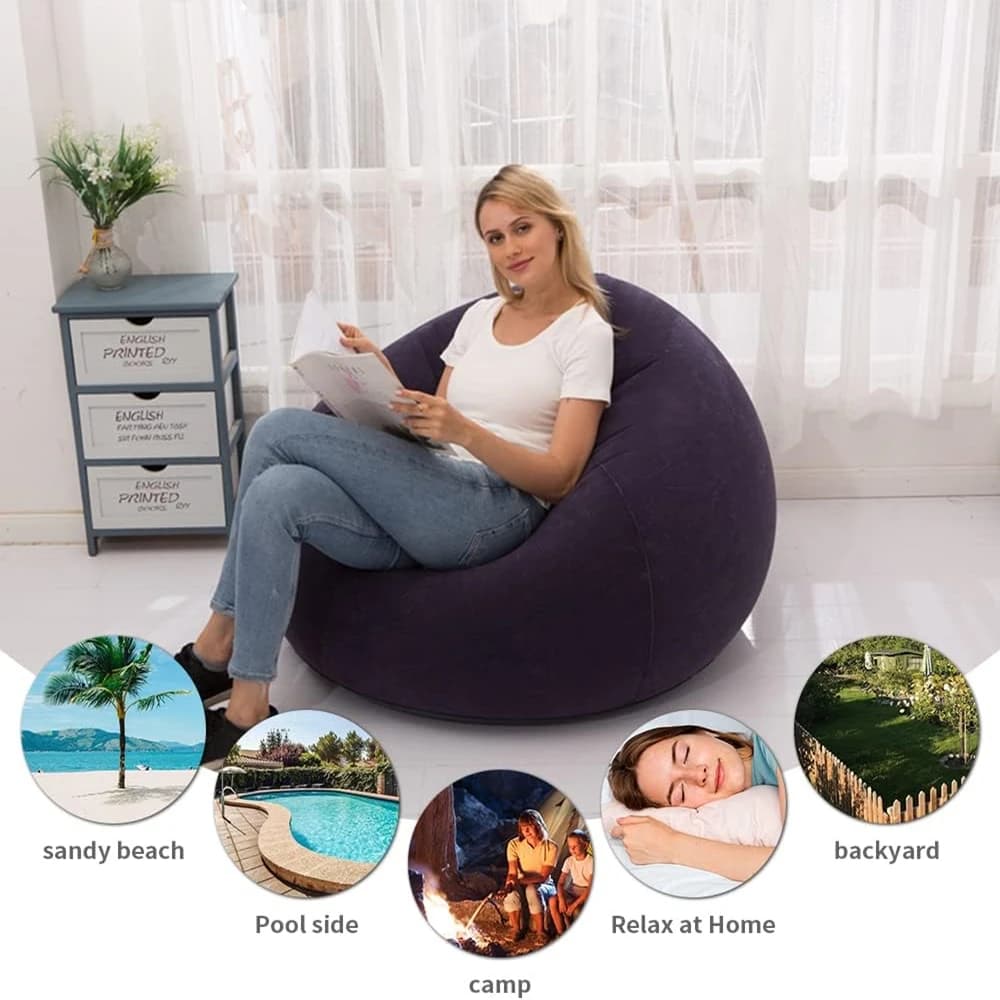 Grand canapé gonflable paresseux, chaise longue en PVC, siège pouf, Pouf bouffant, Tatami, fournitur