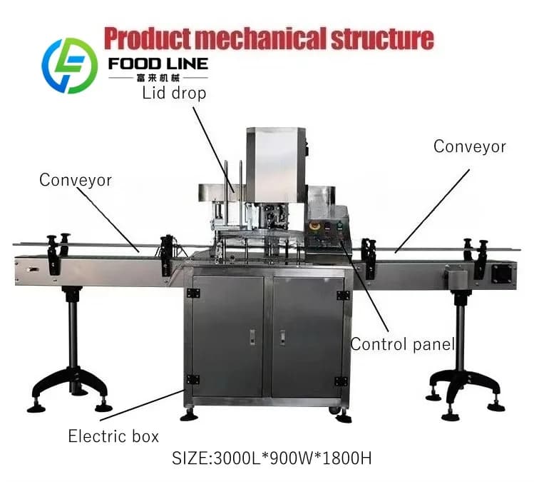 Machine de scellage de boîtes de conserve de qualité alimentaire, conception hygiénique pour la mise