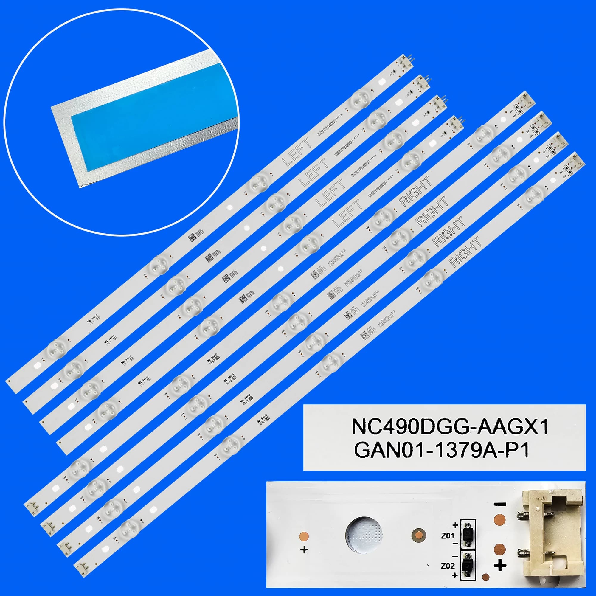 Bande de rétro-éclairage LED pour 49LJ5550 49UK6200 49UK6300 49LK5700PSC 49UJ630V 49UJ6300 49LJ5500 