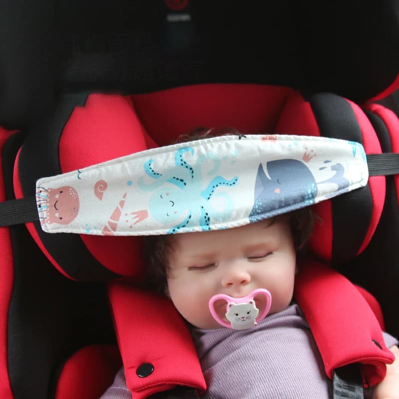 Siège d'auto pour bébé, Support de tête réglable pour poussette, sangle de soulagement du cou, ceint