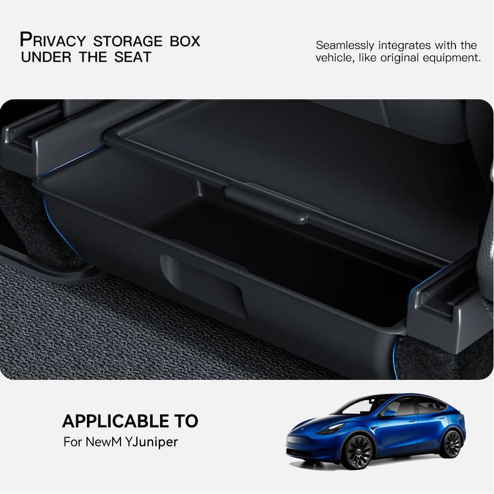 YZ Pour Tesla Model Y Juniper 2025-2026 Boîte de rangement sous siège, accessoires intérieurs de voi