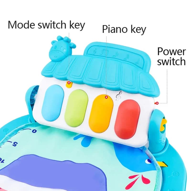 Tapis d'éveil musical pour bébé 0-36 mois avec piano, jouets d'activités, tapis de jeu à pédales, ca