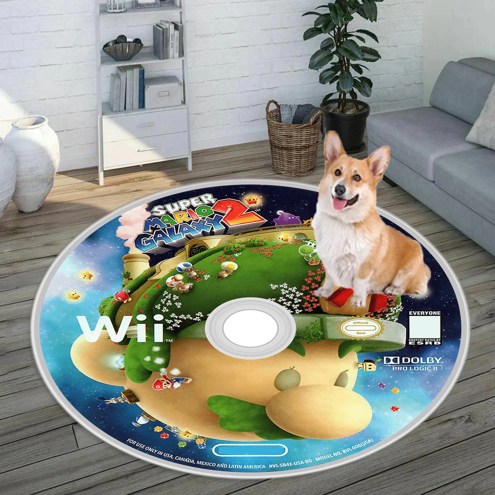 Tapis rond pour machine de jeu, salon, chambre à coucher, chaise d'ordinateur, tapis de sol, panier 