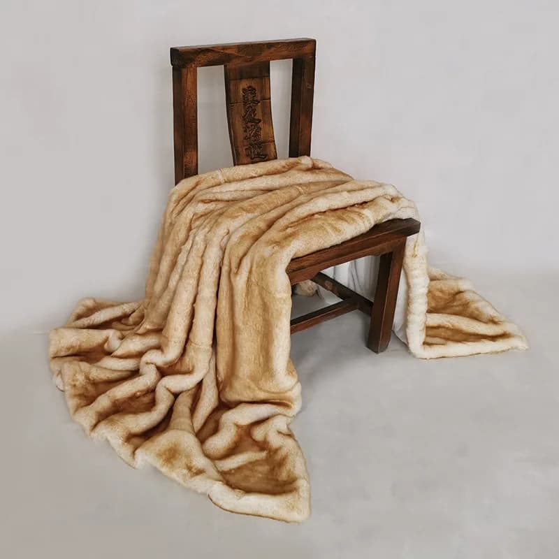 Couverture de luxe en fausse fourrure de renard, haut de gamme, douce et moelleuse, pour canapé et v