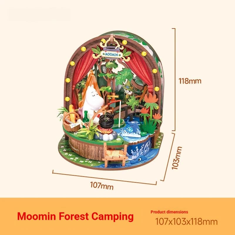 Moomin House – maison miniature faite à la main, blocs de construction de micro-modèles assemblés po