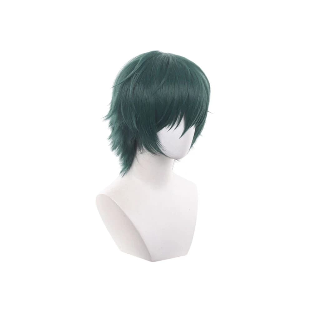 Perruque de Cosplay synthétique Maki Zenin, cheveux courts et lisses, vert foncé, pour Festival Frie