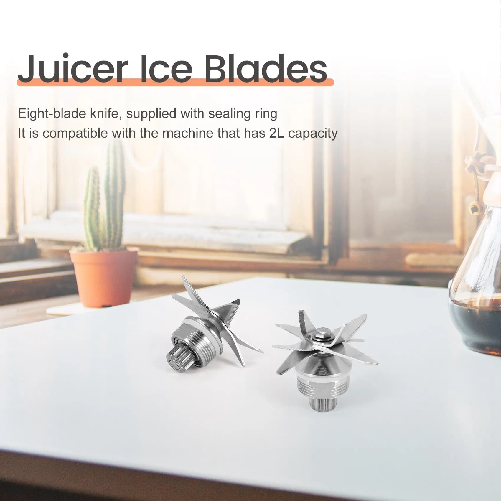 Mélangeur à glace sphérique Ju479 en acier inoxydable 767, couteau opaque à 8 lames pour machine uni