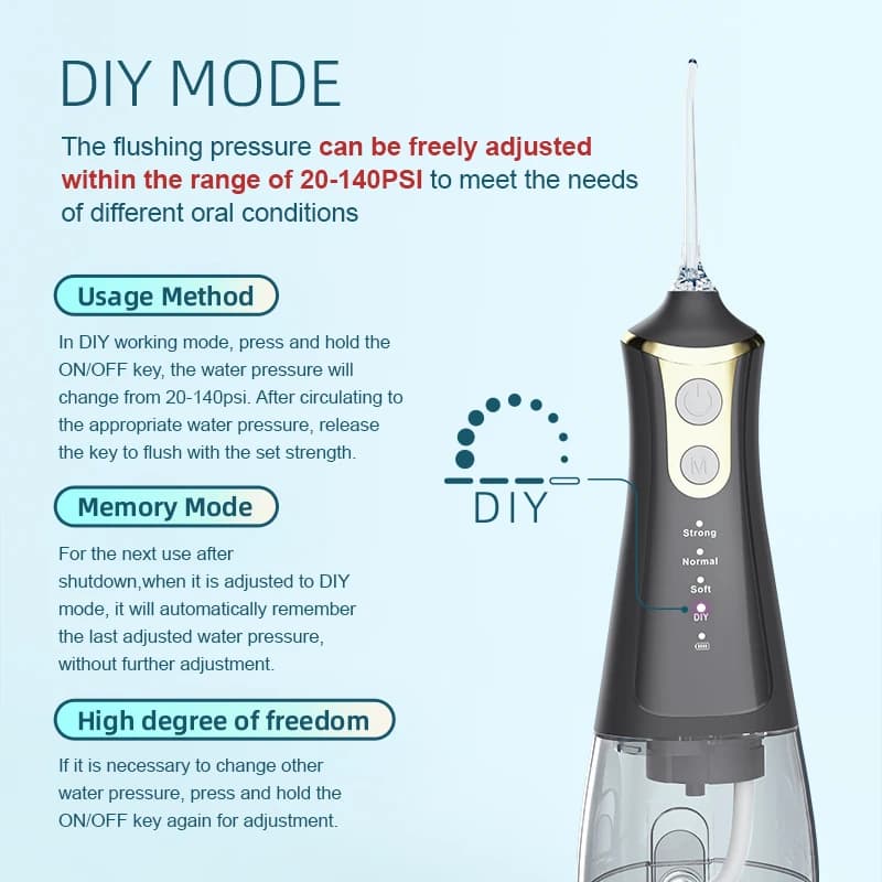 Irrigateur dentaire Xiaomi, mode DIY, 5 jets, irrigateur à eau, nettoyage buccal, machine à laver la
