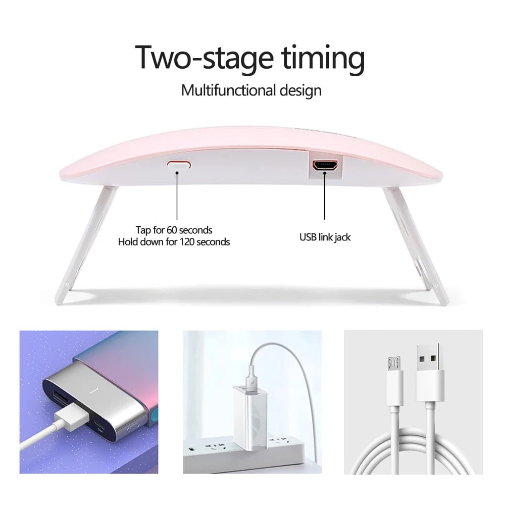 LINMANDA Mini lampe sèche-ongles 6W LED UV Portable sèche-ongles lampe à polymérisation lumière pour