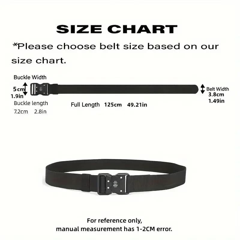 Véritable ceinture tactique noire à dégagement rapide pour hommes, boucle de ceinture d'extérieur à 
