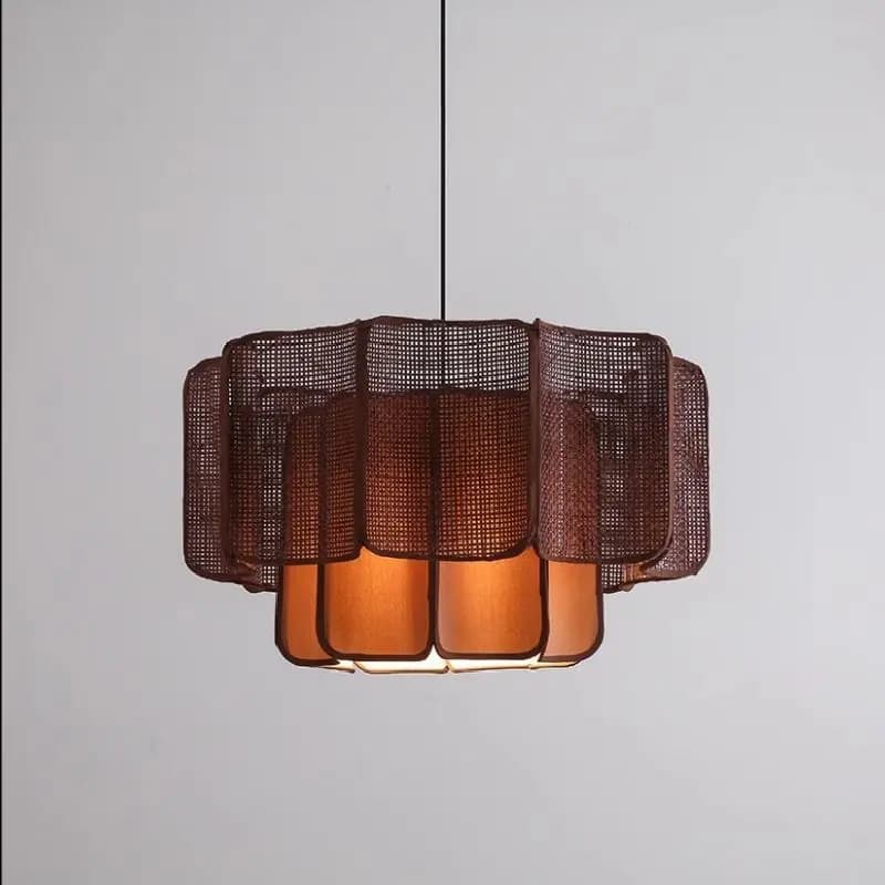 Luminaire suspendu en rotin de style Wabi-Sabi pour restaurant et maison d'hôtes, design chinois, po
