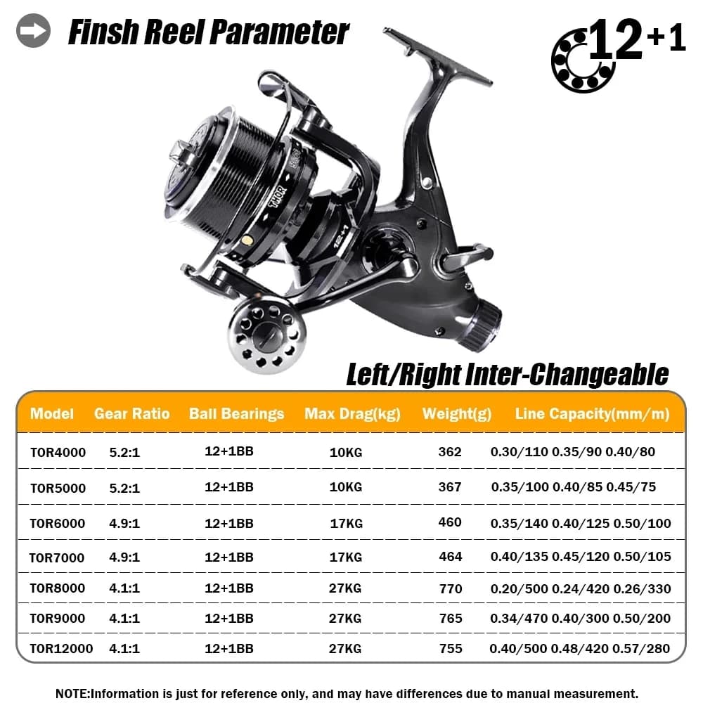 Nouveau Moulinet De pêche à la carpe moulinets à filature Max Double traînée 27kg 12 + 1BB Carretilh