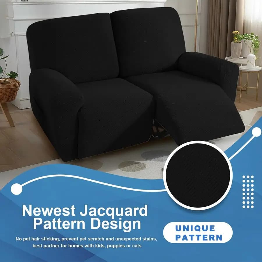 4 housses de canapé inclinable, housses de canapé inclinable extensibles avec fond élastique, jacqua
