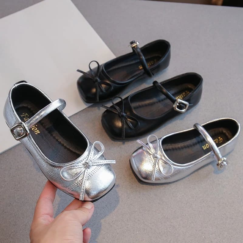 Chaussures de princesse en cuir pour filles, Mary Janes, simples, classiques, avec nœud papillon, Ch