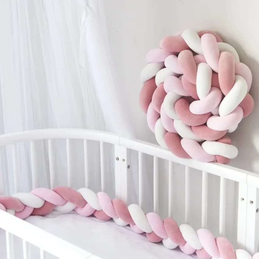 Pare-chocs tressé à nœud 1M/2M/3M/4M, protection de lit pour bébé, oreiller en peluche, coussin de b