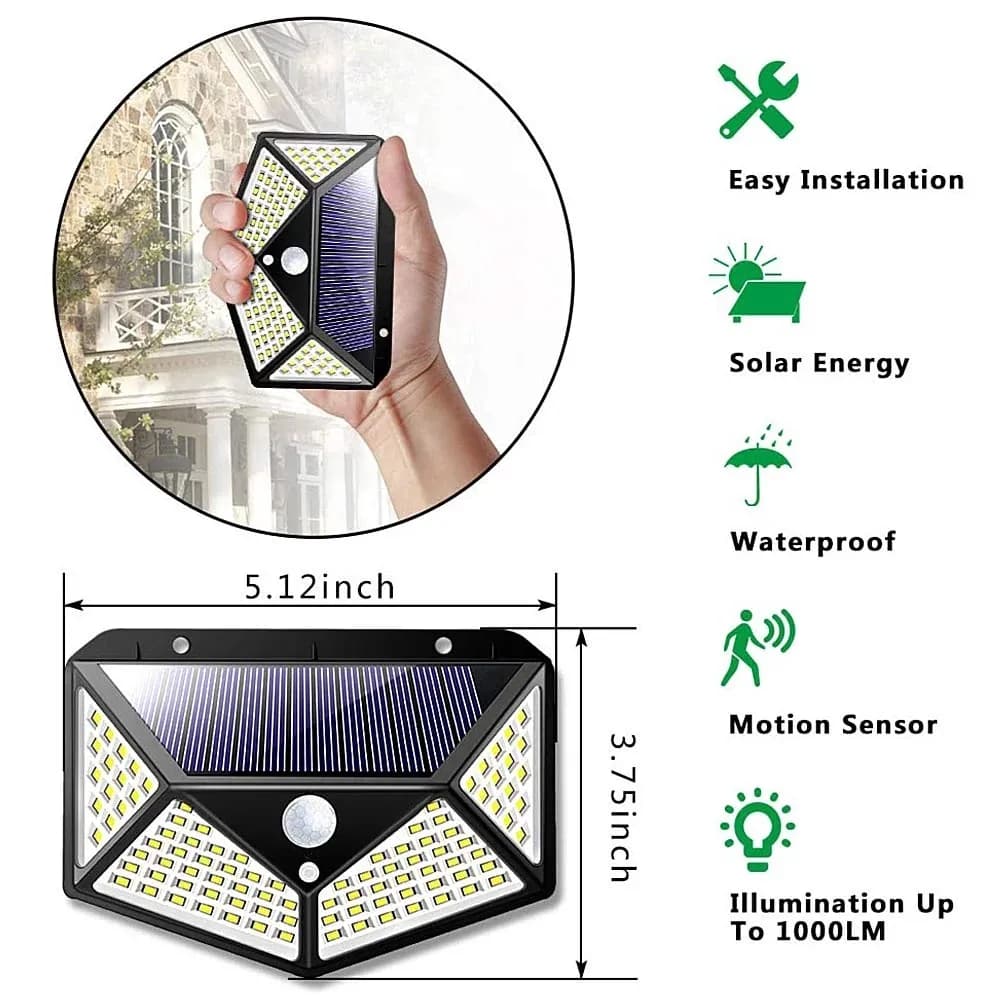 Lampes Solaires Extérieures à 3 Modes avec Détecteur de Mouvement, Appliques Murales Étanches pour J