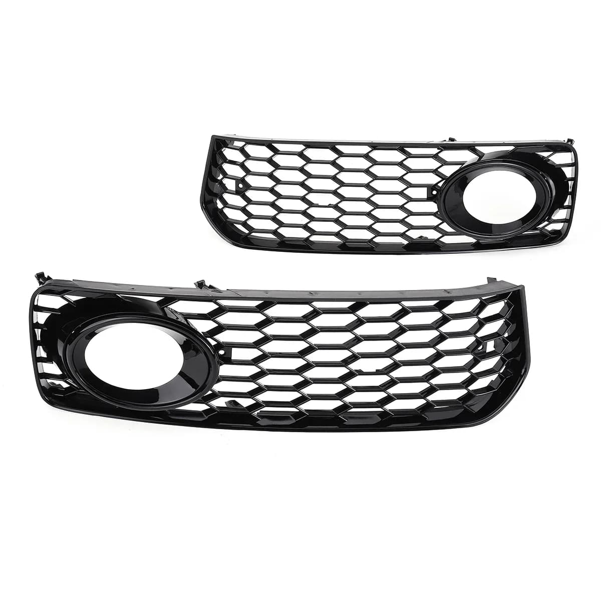 Noir/Chrome s-line antibrouillard lampe gril couverture nid d'abeille hexagonale calandre pour Audi 