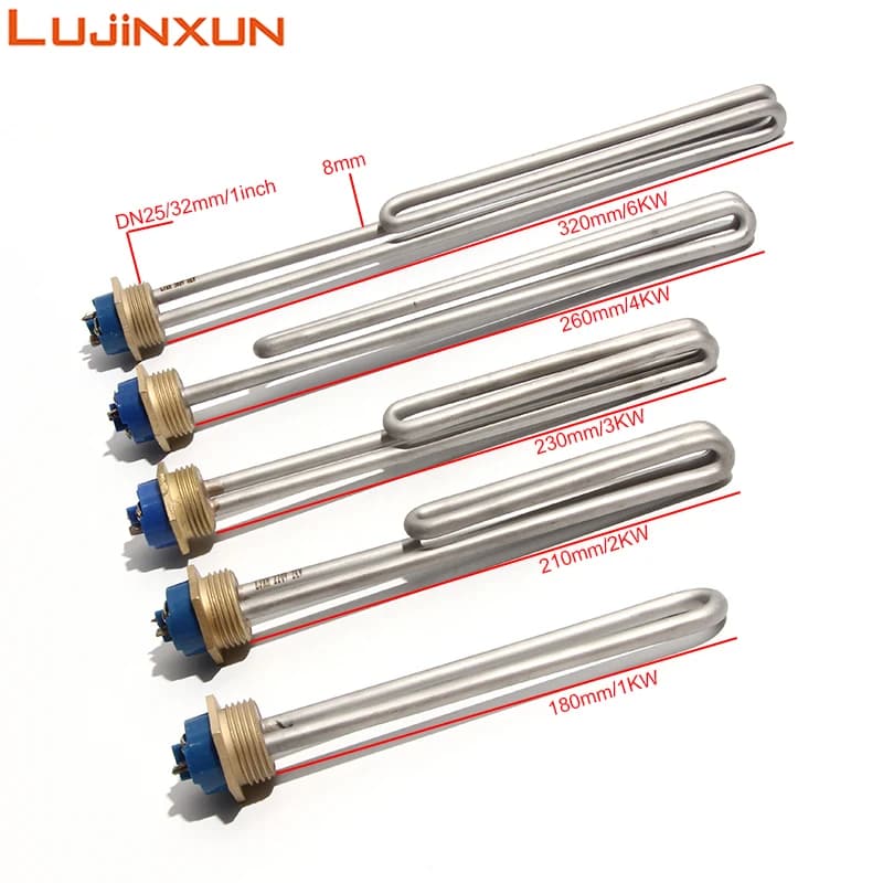 Chauffe-eau électrique à vis arrière, 152 avec filetage NPT 1 pouce, acier inoxydable 201, 1KW, 2KW,